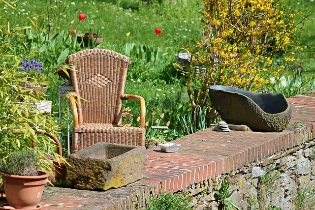 fauteuil de jardin en bois de rotin