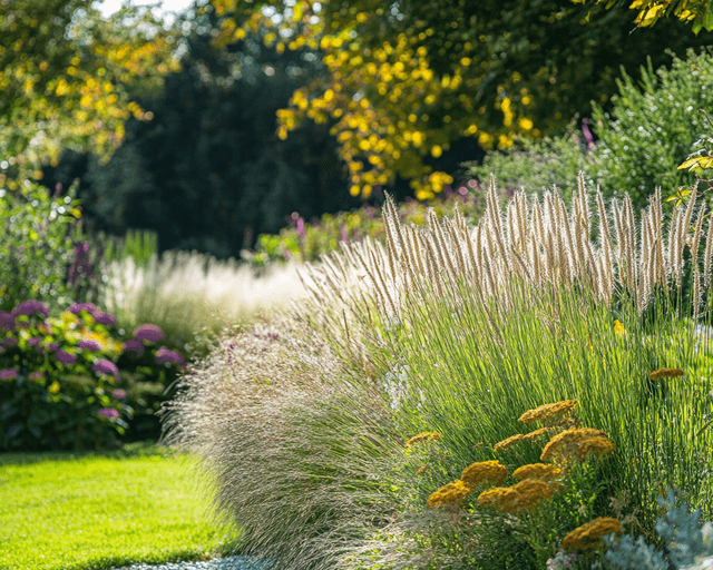 pennisetum, l'herbe aux écouvillons dans le jardin