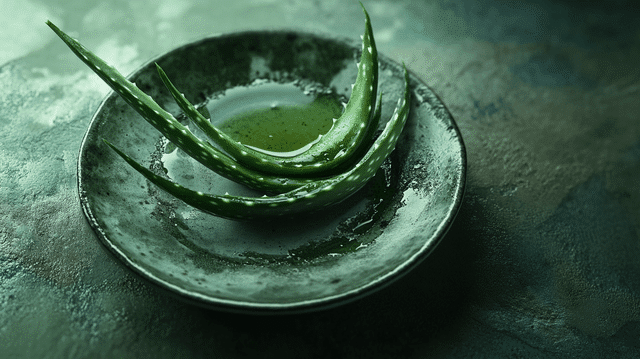 aloe vera plante grasse comestible dans une assiette