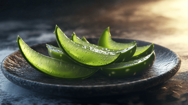 aloe vera plante grasse comestible dans une assiette