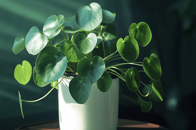 un plant de pilea peperomioides en bonne santé