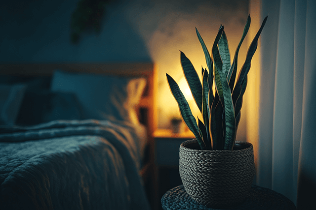 Sansevieria ou langue de belle-mère, plante dans la chambre