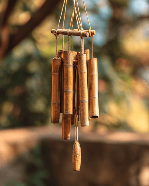 pendule musical en bambou recyclé